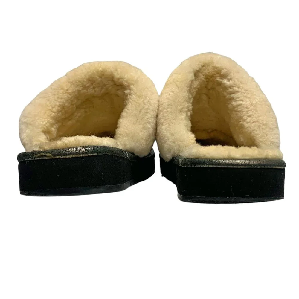 Michael Kors Metallic Leather Genuine‎ Shearling lined Slippers